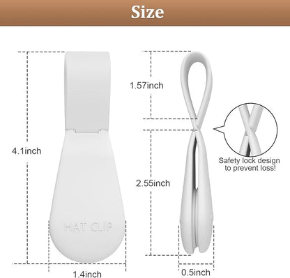 Fikoksol Magnetic Hat Clip 1-Pack - The Light Gray Hat Clip for Travel on Bag, Magnetic Hat Clips for Bag, and Secure Hat Holder for Travel on Caps & Beach Hats, Vacation Essentials