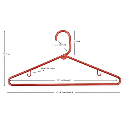NAHANCO Plastic Tubular Hangers - 16 1/4" Red (Pack of 144)