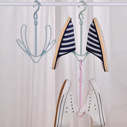 6Pcs Shoe Hanger, Hanging Shoe Organizer, Hanging Shoes Rack, Shoes Drying Rack Hanger Dry Organizer Hook Rotating Hangers for Drying