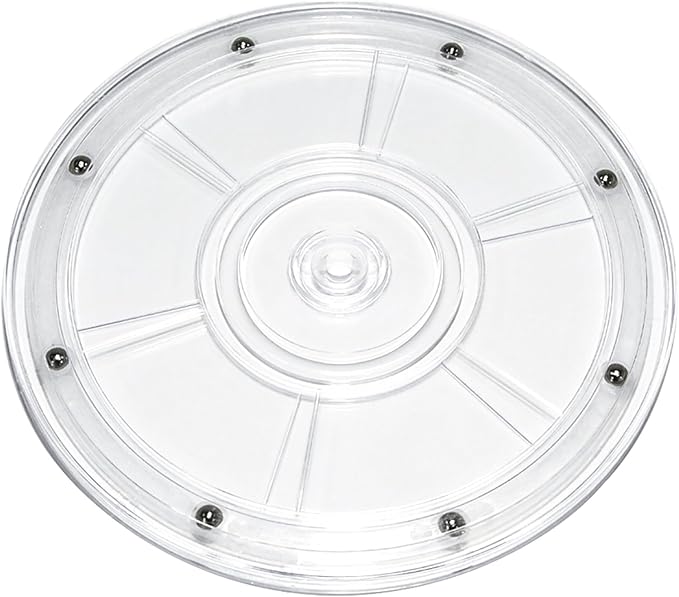 1 Pcs Clear 8 inch Acrylic Lazy Susan Rotating Turntable Organizer Bearings - Round Swivel Plate for Spice Rack, Table, Cake, Kitchen Pantry