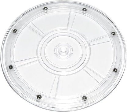 1 Pcs Clear 8 inch Acrylic Lazy Susan Rotating Turntable Organizer Bearings - Round Swivel Plate for Spice Rack, Table, Cake, Kitchen Pantry