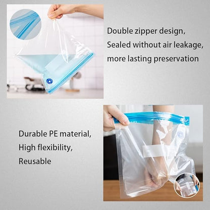 Sous Vide Bags -30pack Large Size 10.2x13.4in/ 26x34cm Food Vacuum Storage Bags, Reusable Vacuum Zipper for Sous Vide Cooking, with 6 Sealing Clips for Anova and Joule Cookers