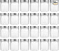 novelinks 8 oz Clear Plastic Jars with Airtight Lids, 24 Pack Plastic Mason Jars with Lids 8oz, Refillable Storage Slime Containers & Small Spice Jar for Kitchen Organization (24 Pack,Silver)