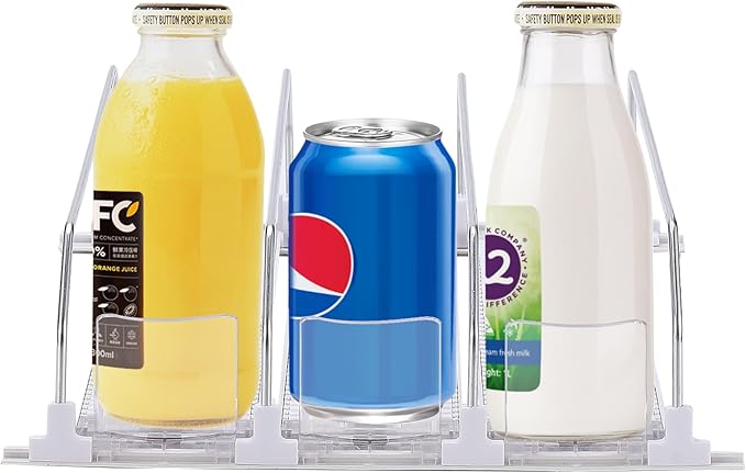 Refrigerator Beverage Storage Box Automatic Beverage Pusher Soda Can Dispenser Refrigerator Storage Box Automatic Pusher Glide Drink Organizer for Kitchen(#1)