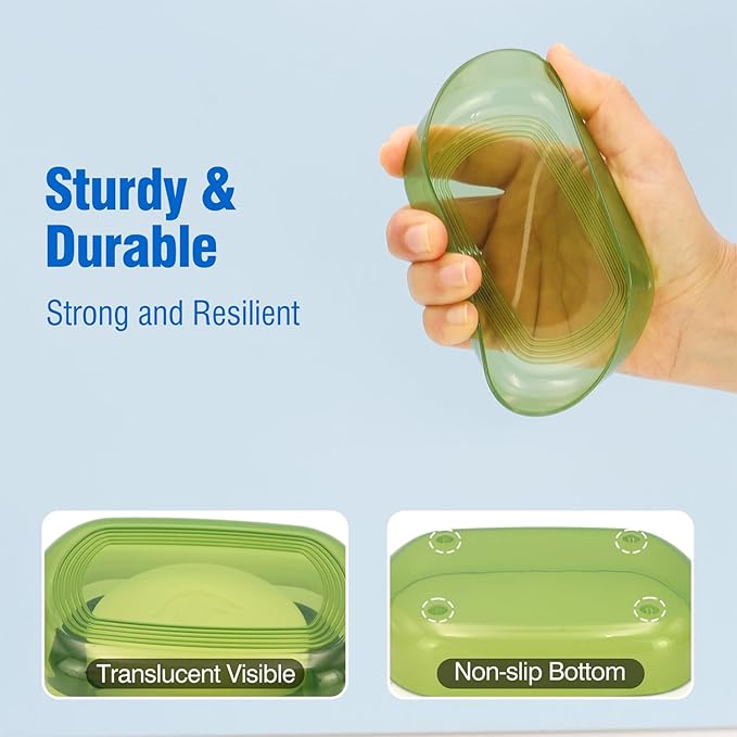 AIMAIAIMAI Soap Holder - Portable Travel Soap Case with Draining Layer - Perfect for Bathroom, Gym, Camping, Traveling (Green)