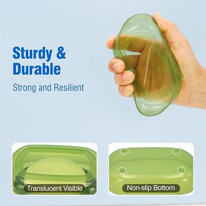 AIMAIAIMAI Soap Holder - Portable Travel Soap Case with Draining Layer - Perfect for Bathroom, Gym, Camping, Traveling (Green)