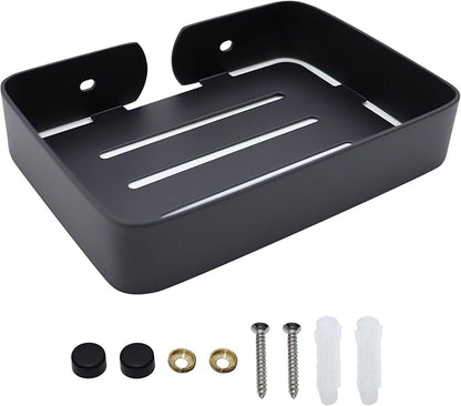 Soap Dish Stainless Steel Black Soap Dish Holder Wall Mounted Shower Soap Holder with Screws, Sturdy Soap Dish for Bar Soap Stylish Soap Dish Holder for Shower Bathroom Kitchen Sink Tub