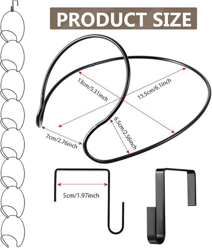Yerliker 16 Pieces Hat Rack Wig Holder over The Door Baseball Hat Holder Wall Mounted Hanging Wig Organizer for Closet Display Storage Rack with 2 Hooks for Tie Scarf(Black)