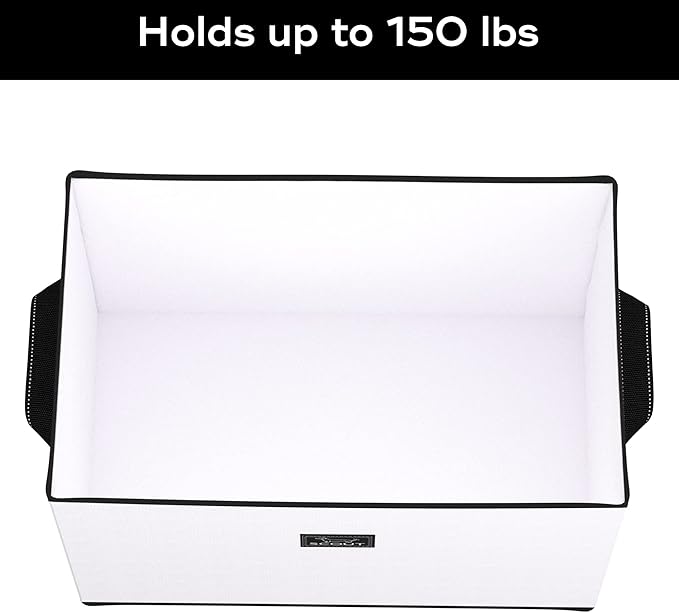 SCOUT Rump Roost LG - Large Lidded Storage Bin with Handles, Collapsible, Stackable, Doubles as Seat or Table, Holds 90 Lbs