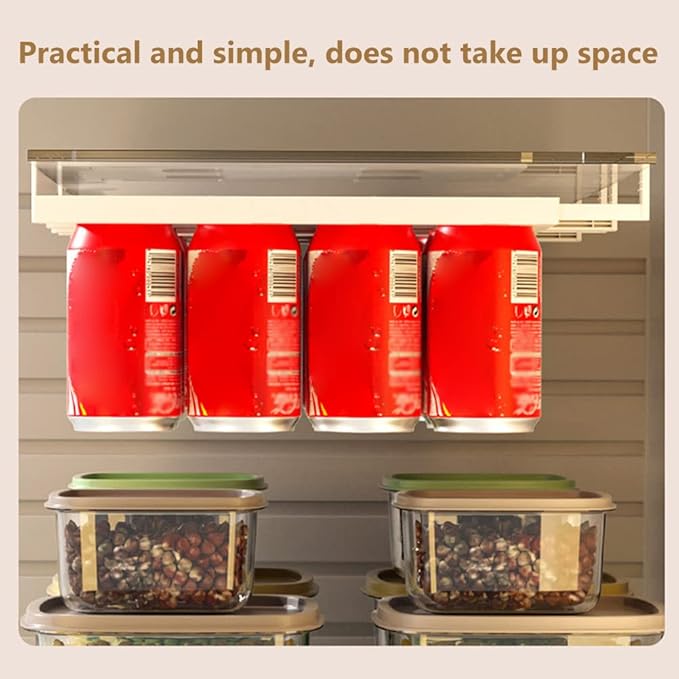 yuandan Soda Can Organizer for Refrigerator Beverage, Refrigerator Cola Storage Rack Can Storage Rack Can Dispenser Holder Plastic Hanging Soda Can Organizer Fridge Storage Sliding Rack