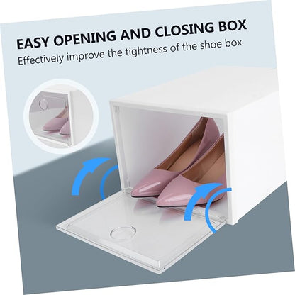 MAGICLULU 1pc Plastic Shoe Storage Box Creative Design Stackable Shoes Container for Easy Organization Capacity for Seasons