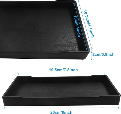 Small Bathroom Vanity Tray, (8 inch x 4 inch) Mini Soap Dispenser, Rectangular Serving Tray for Candle, Lotion Bottles,Scrubber(Black)