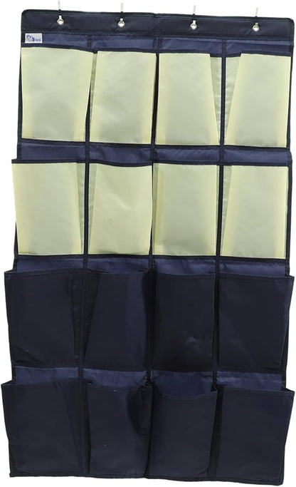 Healifty Closet Door Shoe Bag Hanging Storage Pouch Slots over The Door Organizer Oxford