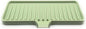 Silicone Soap Dish Tray and Sponge Holder with Drain Chute, Rectangular, Kitchen and Bathroom Sink Organizer (Pistachio, 9"x3.5")