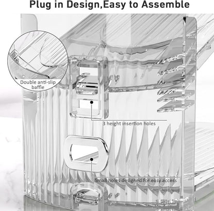 24 Pack Clear Shoe Slots Organizer - Adjustable Height 3.7''to 7.7'' Shoe stackers for a pair of shoes ,Shoe rack storage shoe space saver 50%,Easy to assemble shoe hold shoe organizer for cloest