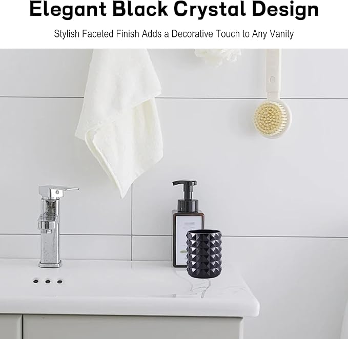 Acrylic Makeup Brush Holder, Black Pen Holder, Clear Cosmetics Brushes Cup Storage Solution, Round Hair Brush Organizer, Vanity Desk Decor