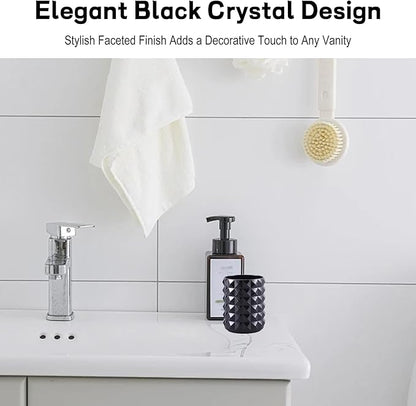 Acrylic Makeup Brush Holder, Black Pen Holder, Clear Cosmetics Brushes Cup Storage Solution, Round Hair Brush Organizer, Vanity Desk Decor