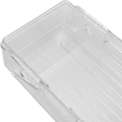 Srliya Automatic Rolling Drink Can Storage Organizer, Double Layer Plastic Fridge Can Holder, Dispenser Container