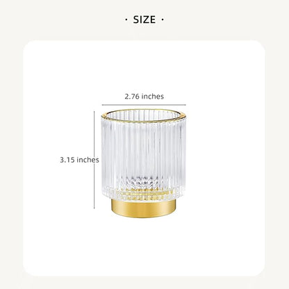 Makeup Brush Holder Organizer,Toothbrush Holders,Desk Pen Pencil Holder,Multifunctional Vintage Glass Brush Cup（S/White/A3-14-US）