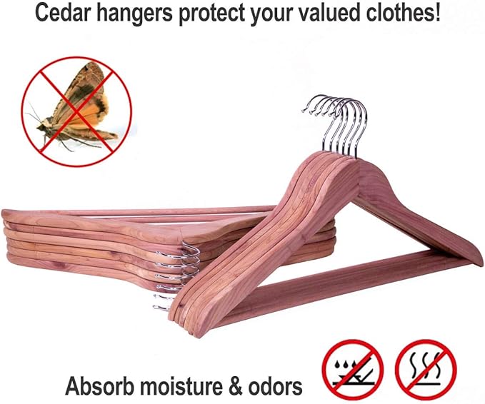 Belt Hanger Rack Holder and Solid Cedar Hangers for Closet 12 Pack