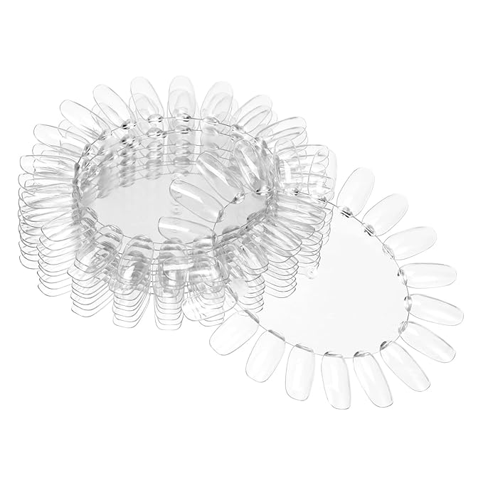 KESYOO 10pcs Clear Acrylic Nail Wheels, Nail Polish Palette for Art, Manicure Practice Display Chart, Transparent for Salon Use