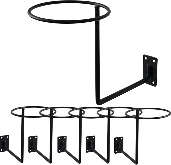6 Packs Helmet and Hat Wall Mount Holder - Motorcycle Helmet Stand, Black Hangers for Caps, Ball Holder, Wig Display