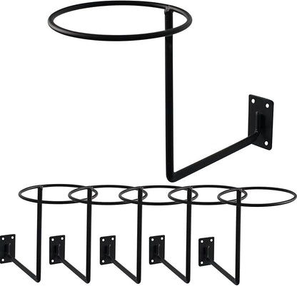 6 Packs Helmet and Hat Wall Mount Holder - Motorcycle Helmet Stand, Black Hangers for Caps, Ball Holder, Wig Display