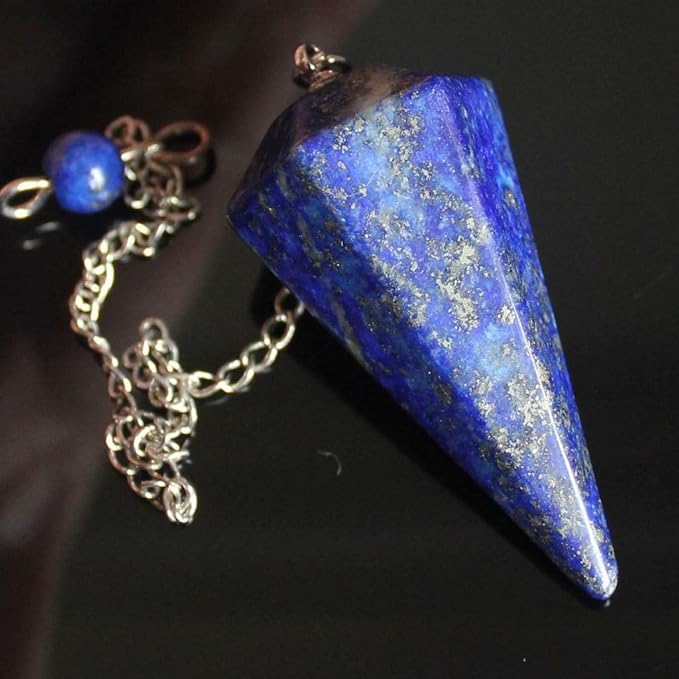 Faceted Mixed gemstone crystal pendulum point reiki chakra pendant bead Chain 6''