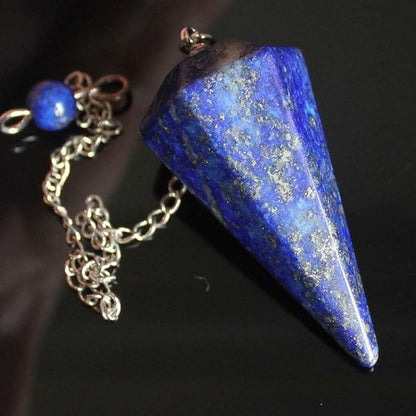 Faceted Mixed gemstone crystal pendulum point reiki chakra pendant bead Chain 6''