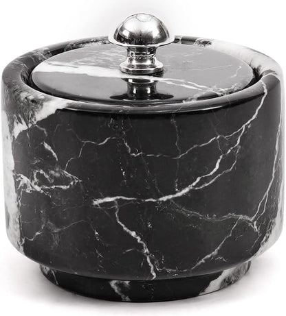 Radicaln Marble Salt Cellar with Lid 3" Black Handmade Salt Box & Spice Jar for Kitchen Counter, Ideal Salt Holder, Sugar Bowl & Salt Dish, Salt Container For Housewarming Gift & Kitchen Decor