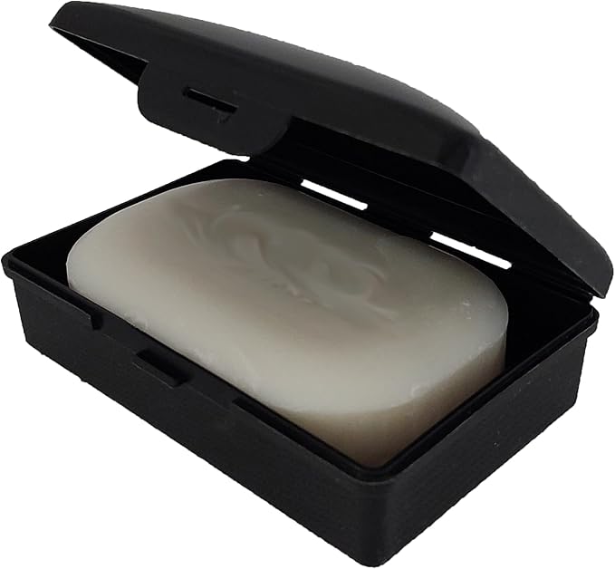 American Comb: Soap Box -Black - 1 Ct - Made in The USA - Soapbox with Hinged Lid and Secure Latch