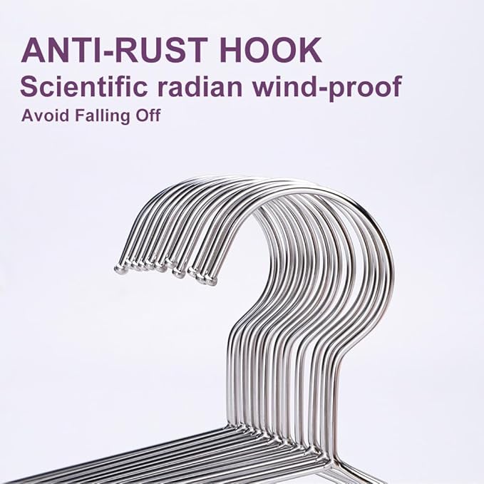 Hangers 20 Pack Metal Heavy Duty Wire Coat Non Slip Hangers Ultra Thin