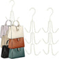 TOPIA HANGER Purse Hanger Organizer for Closet, 2-Pack Handbag Organizer Hanger, 360°Swivel Metal Purse Hooks, Bag Rack, Belt Organizer, Tie Rack, Scarf Hanger, Bag Storage Organizer, Ivory White