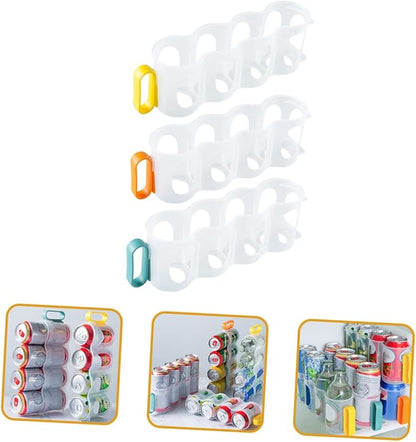Garneck 3pcs Refrigerator Can Organizer Soda Can Storage Beer Dispenser Fridge Soda Rack Easy to Clean Random Color