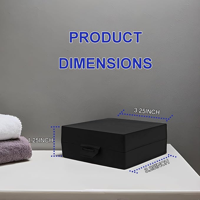 Soap Holder 2 Pack, Shower Bar Case Box Fit Dr Squatch, Waterproof Travel Container with Lid, Square Bathroom Soap Dish for Camping Gym Outdoor Traveling (Black)