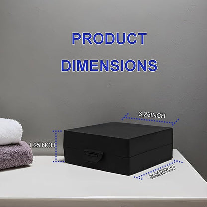 Soap Holder 2 Pack, Shower Bar Case Box Fit Dr Squatch, Waterproof Travel Container with Lid, Square Bathroom Soap Dish for Camping Gym Outdoor Traveling (Black)
