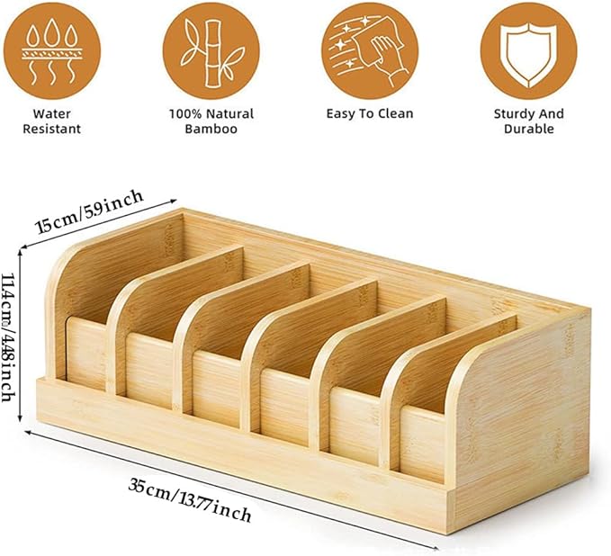 Wood Belt Organizer, 6 Grids Belt Rack, Belt Storage Holder for The Closet and Drawer, Belt Storage Organizer and Displayer, Belt holder Storage Organizer for Men Women