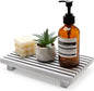 Wood Pedestal Stand for Bathroom Tray Kitchen Counter Decor Bathroom Sink Accessories Decorative Wooden Risers for Kitchen Soap Tray Vanity White Bathroom Counter Decorations Dish Soap Holder