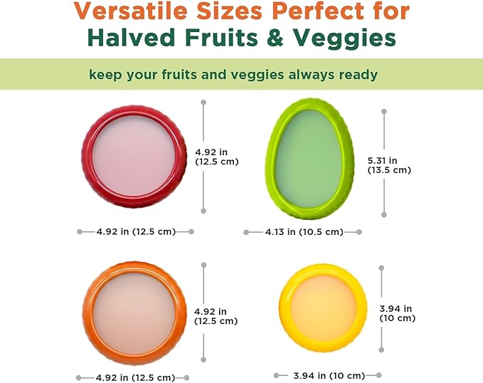 Avocado Saver & Onion Storage – Set of 4 BPA-Free Food Containers with Silicone Lids – Reusable Fruit and Veggie Savers, Fresh Pods for Food – Perfect for Tomato Holder, Garlic, Lemon & More