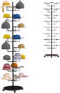 Standing Hat Rack Stand, Cowboy Hat Rack with 40 Hooks, 8 Tier Metal Hat Organizer Rack, Floor Hat Display Rack for Home Store Vendors(Black,8 Tier)