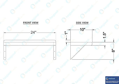 AmGood 10 in. x 24 in. Stainless Steel Wall Shelf | NSF | Metal Shelving | Garage, Laundry, Storage, Utility Room | Restaurant, Commercial Kitchen