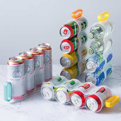 SHINEOFI 3pcs Refrigerator Can Organizer Stackable Beer and Soda Can Storage Dispenser for Fridge and Freezer Space-saving Beverage Holder for Kitchen Refrigerator Organization Random Color