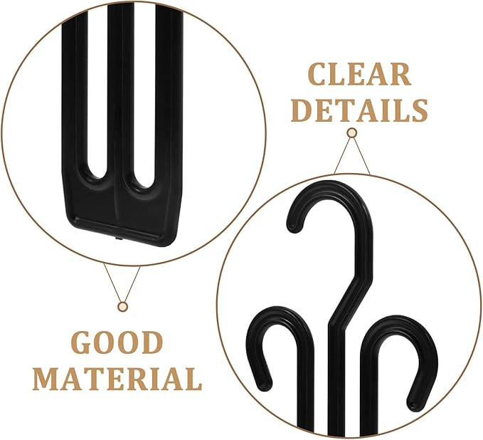 Yardwe 20pcs Plastic Shoe Hooks Hanging Slipper Rack Shoe Drying Hook for Home and Retail Display Black Thickened Organizer