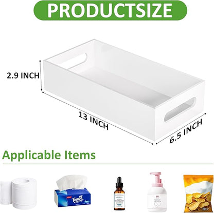 White Toilet Basket Tank Tray, Acrylic Bathroom Basket, Back of Toilet Organizer for Paper Storage, Anti-slip and Moisture-proof