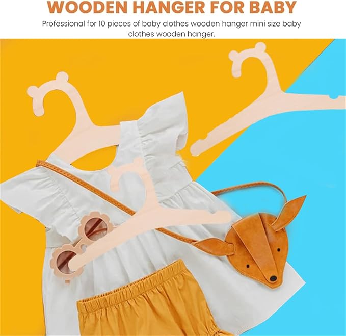 Newborn Hangers for Baby Clothes,Baby Children Wooden Hangers for Clothes Hangers - 30 Pcs Set (9 inches)
