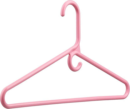 DEILSY™ Pink Heavy Duty Hangers with Hooks for Scarves & Belts – Thick and Strong Clothes Hangers for Shirts, Jackets, Pants, and Dresses – Space-Saving Plastic Hangers – Pack of 50