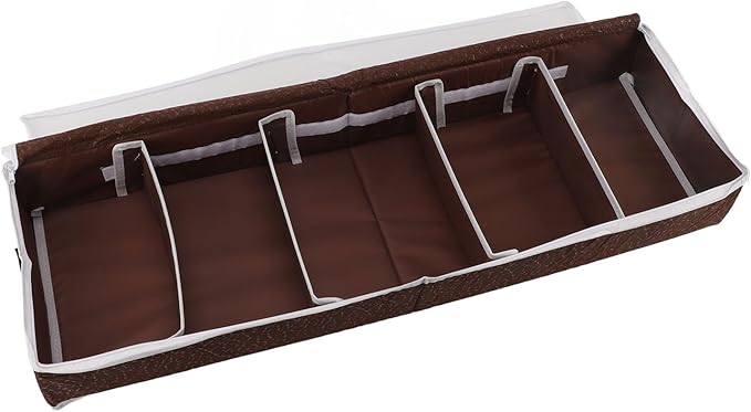 Under Bed Shoe Organizer Compartmentalized Container Box with Charcoal for Home Closet Storage