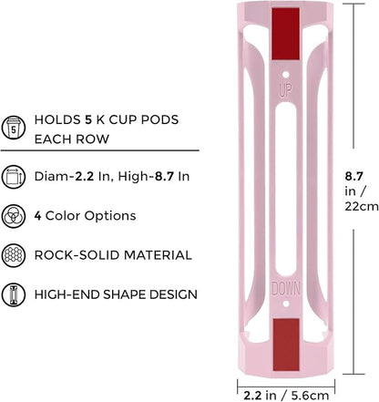 K Cup Holder for Keurig: Coffee Pod Holder for Counter Small Space - Kcup holder for Wall Mount (4, Pink)