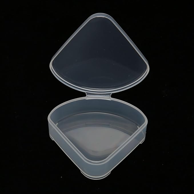 5pcs Makeup Sponge Holder Case, Plastic Makeup Container Case for Bead Capsules, Triangle Powder Puff Storage Box with Transparent Lid