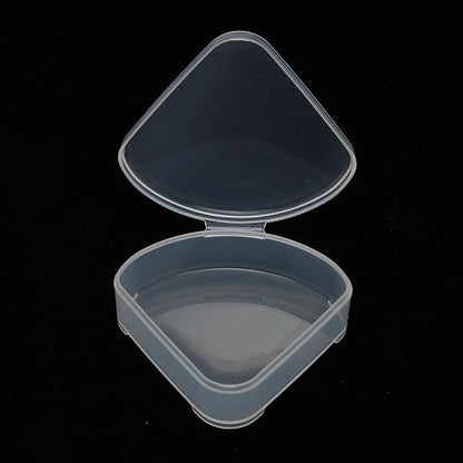 5pcs Makeup Sponge Holder Case, Plastic Makeup Container Case for Bead Capsules, Triangle Powder Puff Storage Box with Transparent Lid